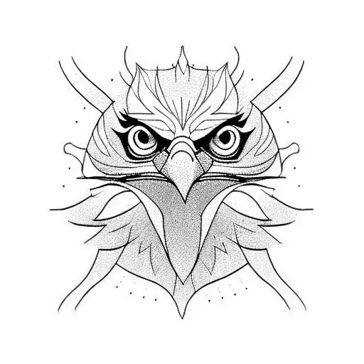 Eagle with front side open wings tattoo design idea