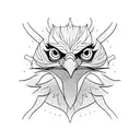 Eagle with front side open wings tattoo design idea