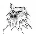 Eagle with front side open wings tattoo design idea