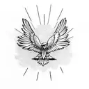 Eagle with front side open wings tattoo design idea
