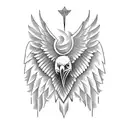 Eagle with front side open wings tattoo design idea
