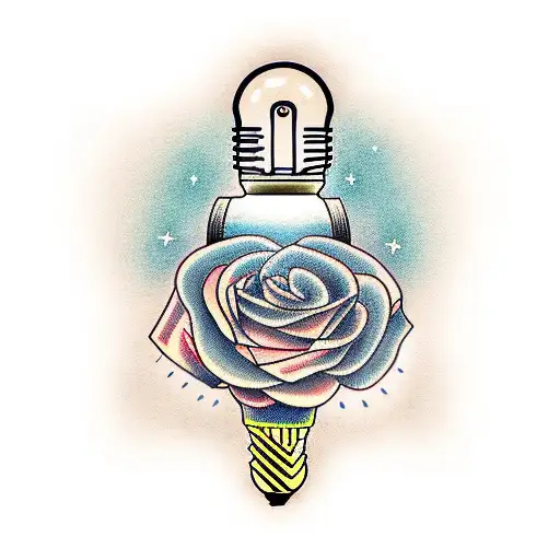 Light bulb tattoo design idea