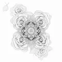 mandala with roses tattoo design idea