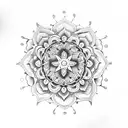 mandala with roses tattoo design idea