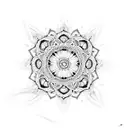 mandala with roses tattoo design idea