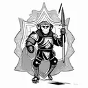 Monkey in Knight armor tattoo design idea