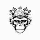 monkey with a crown tattoo design idea