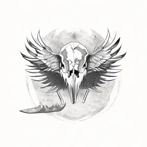 vulture holding a skull with its paws tattoo design idea