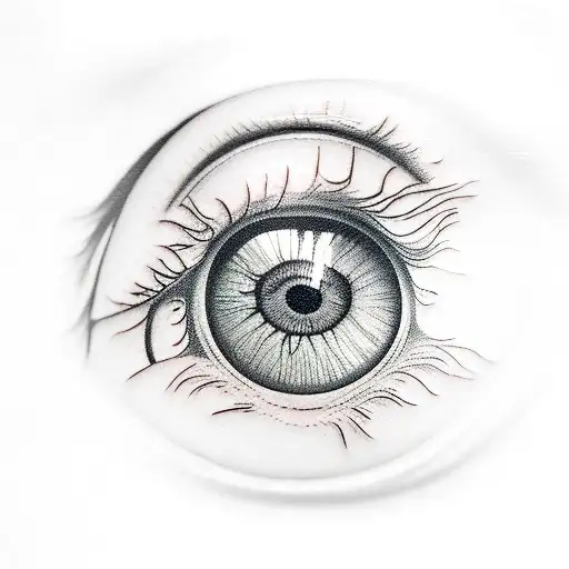 realistic eye crying shape of tree   tattoo design idea