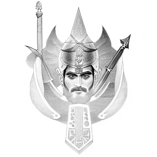 Assyrian warrior  tattoo design idea