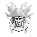 Assyrian warrior  tattoo design idea