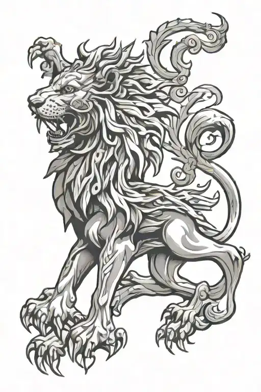 scottish rampant lion tattoo design idea
