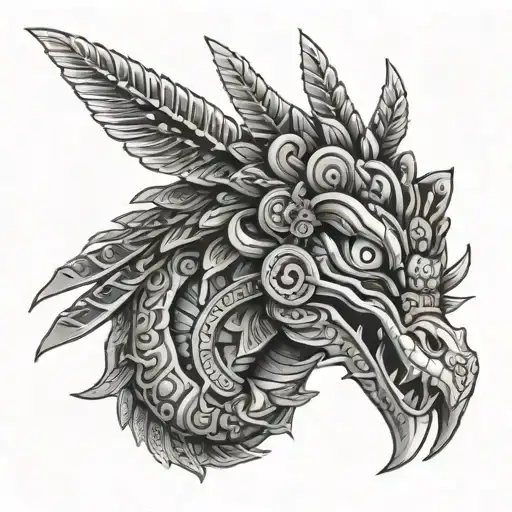 aztec quetzalcoatl tattoo design idea