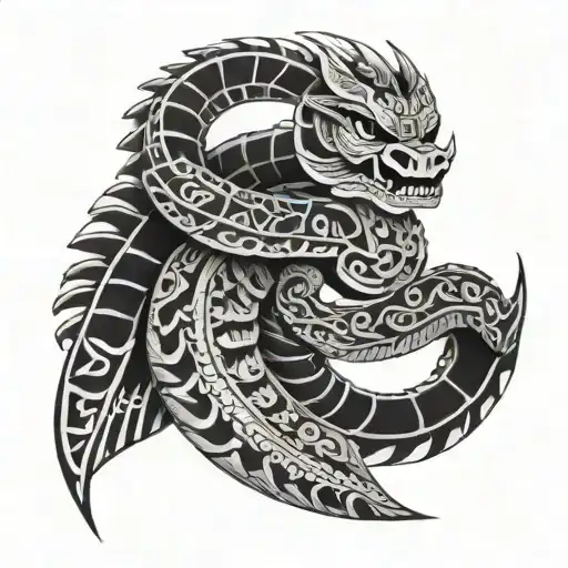 aztec serpent tattoo design idea