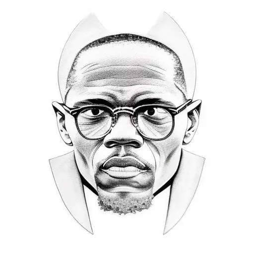 malcolm x in a gucci suit tattoo design idea