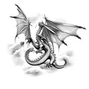 Dragon in the clouds tattoo design idea