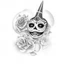 mexican catrina tattoo design idea