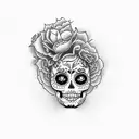 mexican catrina tattoo design idea