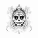 mexican catrina tattoo design idea
