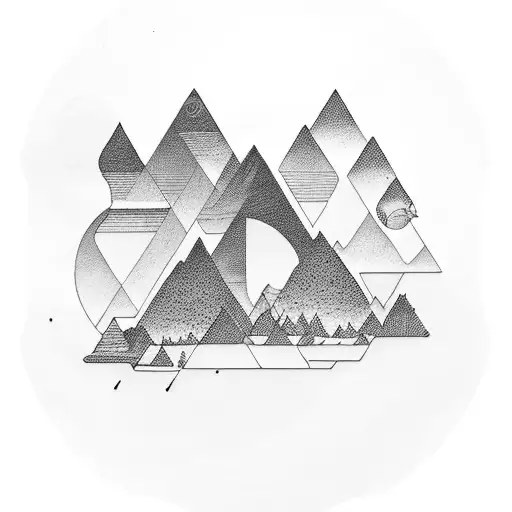 baby boy Ezra Christopher mountains woodland triangles clock tattoo design idea