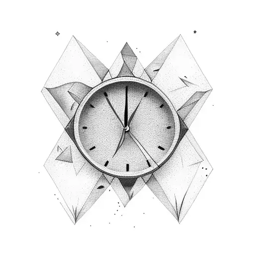 baby boy hiccup woodland mountains clock triangles tattoo design idea