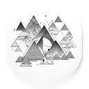 baby boy Ezra Christopher mountains woodland triangles clock tattoo design idea