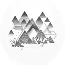 baby boy Ezra Christopher mountains woodland triangles clock tattoo design idea