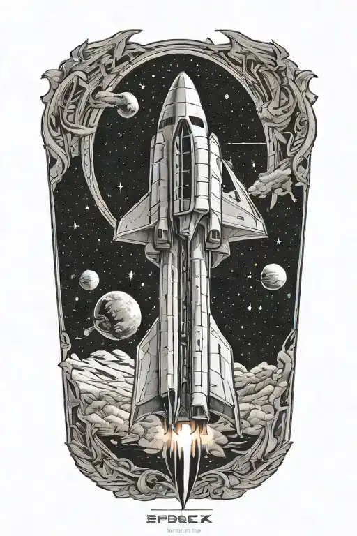 spacex starship  tattoo design idea