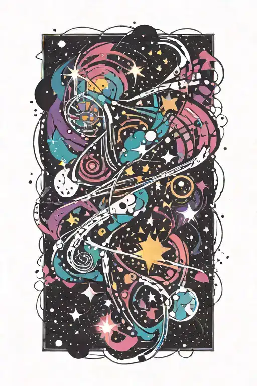 galaxy filled with stars tattoo design idea
