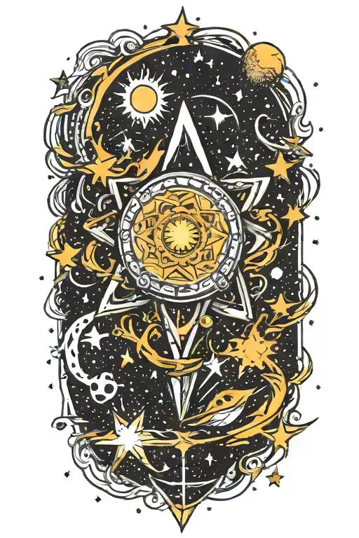 galaxy filled with stars tattoo design idea