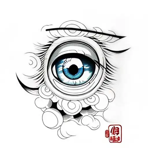 eye is wide open and has sharingan from naruto tattoo design idea