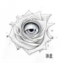 rose with real eye in its corolla, eye has sasuke mangekyou sharingan tattoo design idea