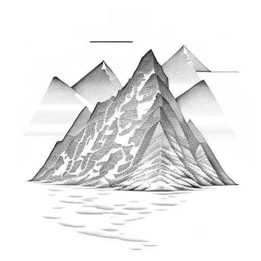 A breathtaking view of a mountain peak reflected in a crystal-clear lake tattoo design idea