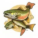 trout leaping tattoo design idea