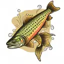 trout leaping tattoo design idea