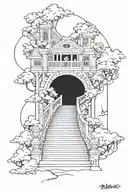 stair way to heaven tattoo design idea
