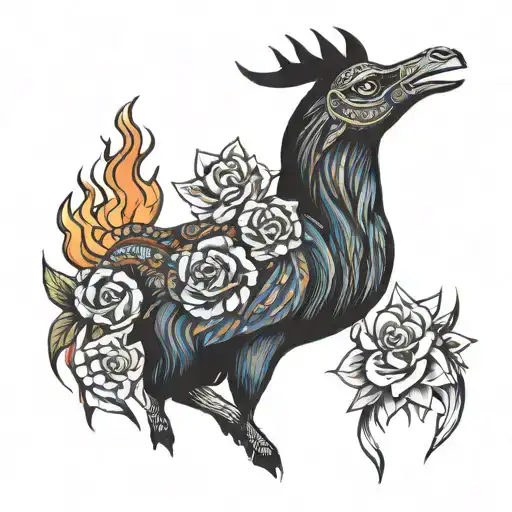 antorcha gotica, con llama y de la llama dale un humo que recorre toda la antorcha, el mango de la antorcha tiene mucho  tattoo design idea
