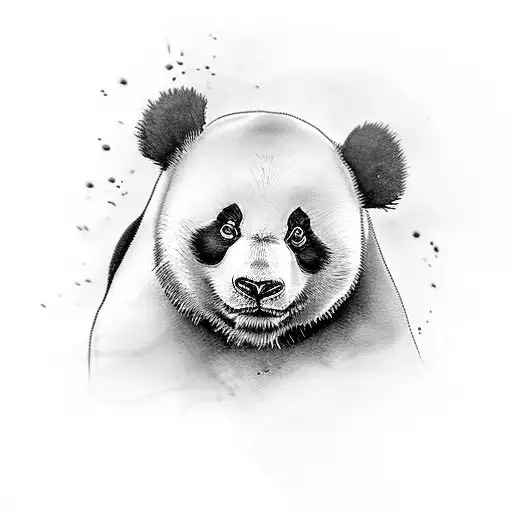 Panda face tattoo design idea