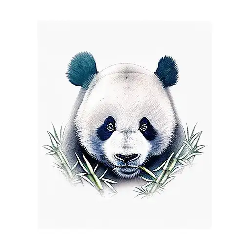 Panda eating bamboo tattoo design idea