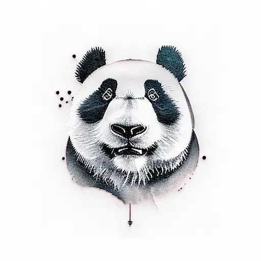 Panda face tattoo design idea