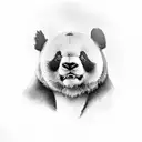 Panda face tattoo design idea