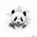 Panda face tattoo design idea