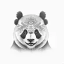 Panda face tattoo design idea