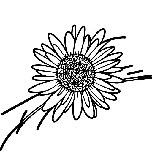 aster flower "let them" as stem tattoo design idea
