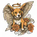 me dog angels and poem tattoo design idea