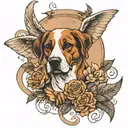 me dog angels and poem tattoo design idea