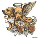 me dog angels and poem tattoo design idea