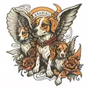 me dog angels and poem tattoo design idea