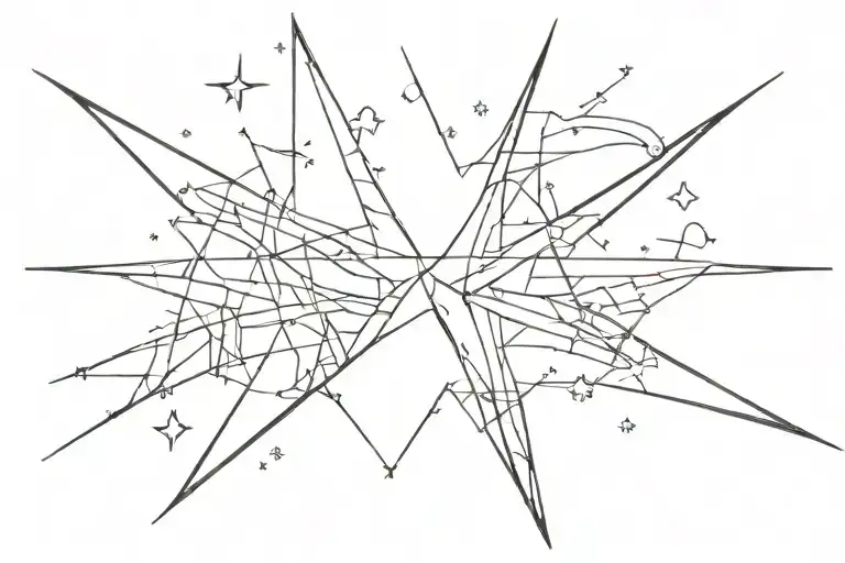 never surrender with one big star  tattoo design idea