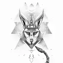 Anubis with astral  tattoo design idea